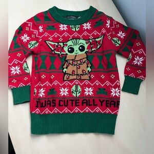 Star Wars “Baby Yoda” Grogu Christmas Sweater 12-18m
